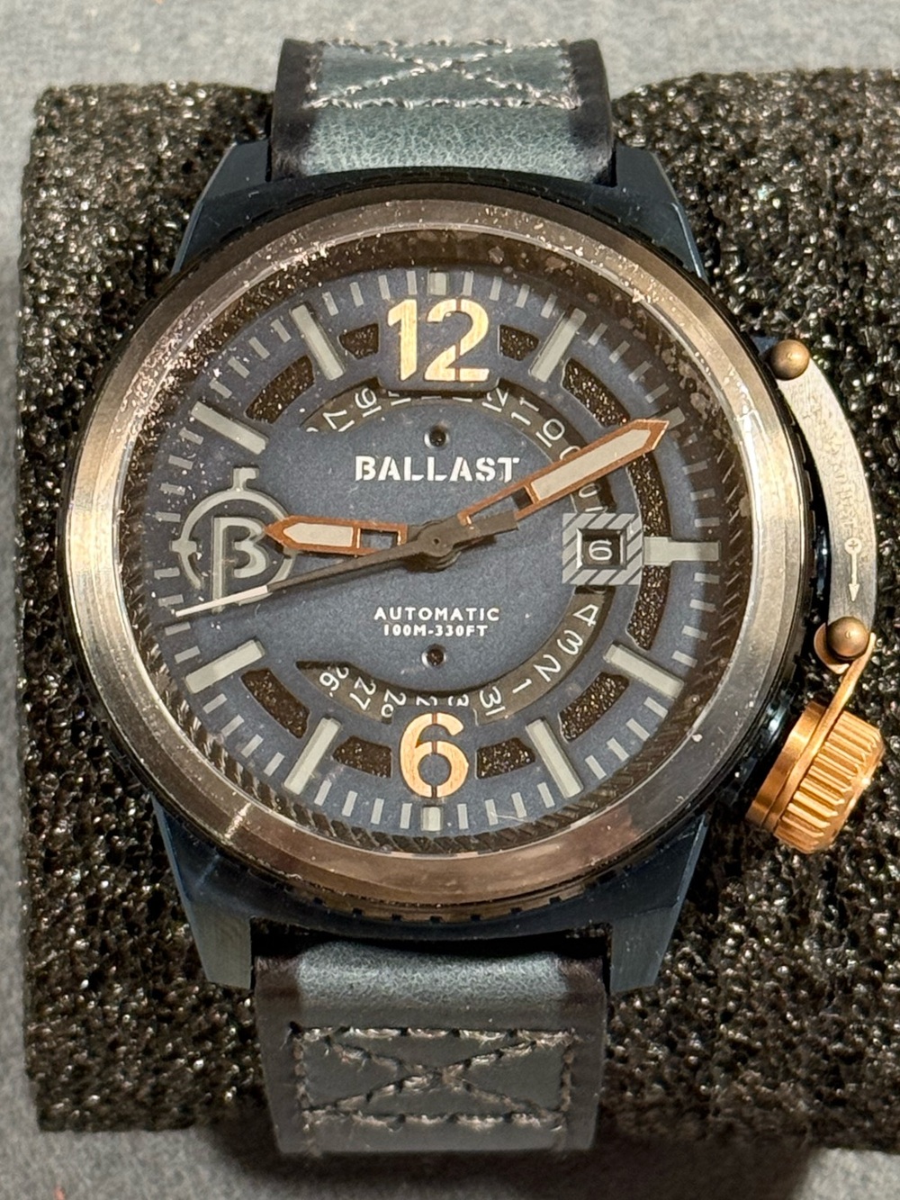 Ballast Trafalgar Automatic Men's Watch in Blue with Gold Accents